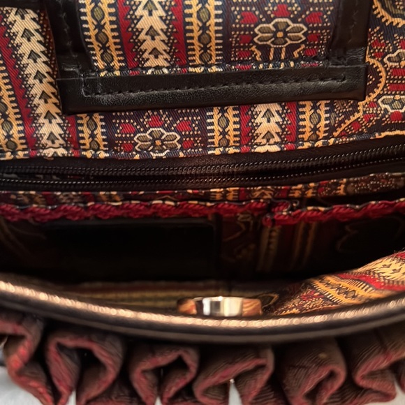 Brighton Vintage/Rare “Mercedes” Fabric and Leather Printed Handbag. - Picture 6 of 15
